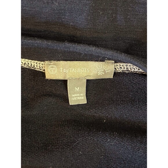 T by Talbots Womens Medium UPF 50+ Blue And White Pullover TEE SHIRT Nautical - Picture 7 of 8